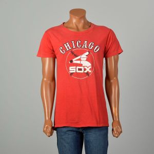 Medium 1970s Red Chicago White Sox Baseball T-shirt Good Condition Tee