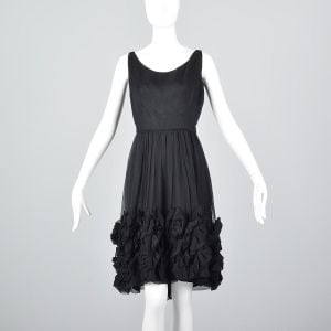 Medium 1950s Black Mollie Parnis Dress Sleeveless Scoop Neck