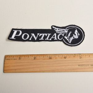 1990s Pontiac Black Embroidered Sew On Patch - Fashionconservatory.com