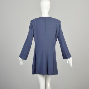 M | Autumn Fall 1990s Smoky Blue Buttoned Jacket by Sonia Rykiel - Fashionconservatory.com