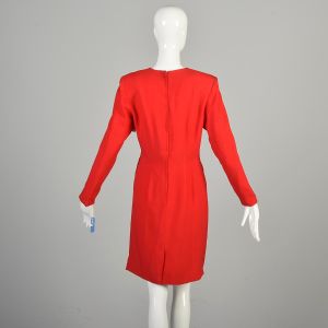M | 1980s Deadstock Long Sleeve Ruched Cocktail dress by Scaasi - Fashionconservatory.com