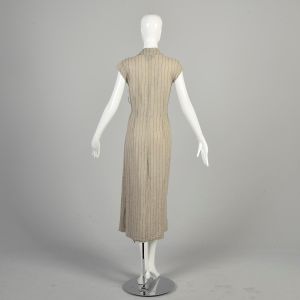 S | Natural Stripe 2000s Linen Sleeveless Maxi Dress by Ivan Grundahl - Fashionconservatory.com