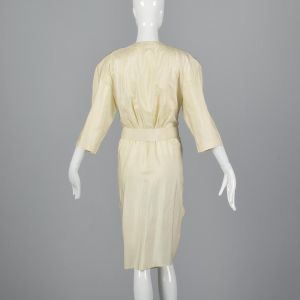 Small 1980s Thierry Mugler Ivory Draped Dress  - Fashionconservatory.com