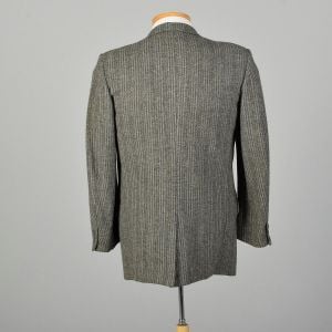 1950s Mens Wool Tweed Jacket Gray Stripe Coat - Fashionconservatory.com