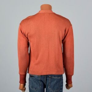 Medium 1930s Mens Orange Cardigan J Letterman Sweater Honors University Knit - Fashionconservatory.com