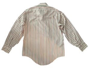 White Red Striped Button Down Shirt Mens 15 1/2 33 - Fashionconservatory.com