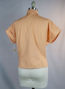 Vtg Tangerine Cotton Button Front Shirt NWT, by Adelaar, Sz 36 - Fashionconservatory.com