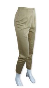60s Tan Knit Cigarette Pants, Slacks by Aileen, Sz 11/12 - Fashionconservatory.com