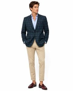 Vintage 80s Anderson-Little New Englander Blue Green Plaid Blazer Preppy Ivy Sport Coat 40 42 - Fashionconservatory.com