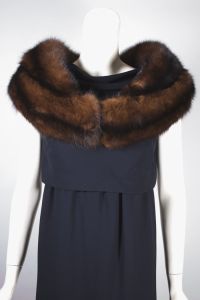 Dark brown luxe sable fur collar capelet 1950s-60s from Martha Weathered