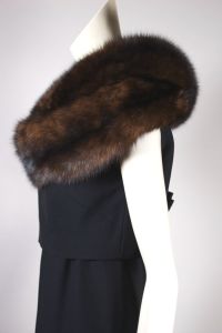 Dark brown luxe sable fur collar capelet 1950s-60s from Martha Weathered - Fashionconservatory.com