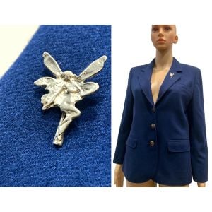 80s Gold Tone Winged Faerie Stick Pin | Hat Pin  - Fashionconservatory.com