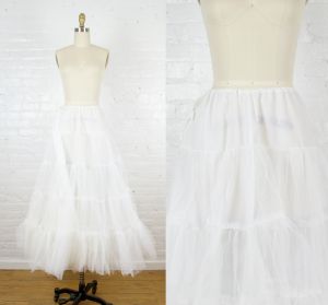 tulle petticoat crinoline for wedding gown . long wedding slip . medium