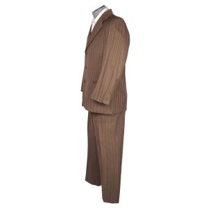 Vintage Mens Mod Pinstripe Shiny Suit 1960s British Invasion Era Size M - Fashionconservatory.com