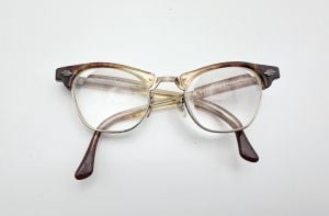 Vintage 50s Brown Marble Browline Art Craft Eyeglasses