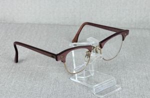 Vintage 50s Bronze and Gold Browline Artcraft Eyeglasses - Fashionconservatory.com