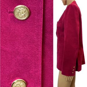 70s Raspberry Pink Ultra Suede Blazer Jacket  - Fashionconservatory.com