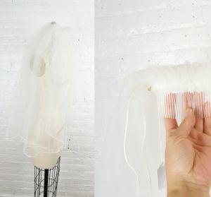 vintage simple 2 layer tulle veil with a comb