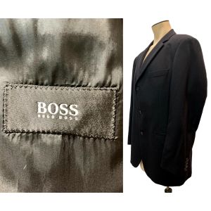 Einstein Cashmere Wool Black 3 Button Blazer | 44 - 46'' Chest - Fashionconservatory.com