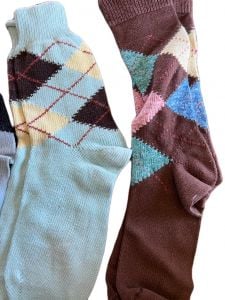 Vintage Mens 1950s Sock Lot  Cotton 9 Pairs Colorful Argyle - Fashionconservatory.com