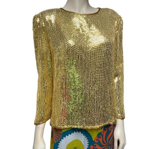 Gold Sequin Tunic Top