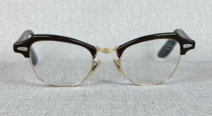 50s Brown and Gold Eyeglasses by Bauch & Lomb, Lined Bifocals