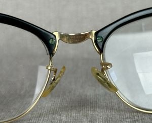 50s Brown and Gold Eyeglasses by Bauch & Lomb, Lined Bifocals - Fashionconservatory.com