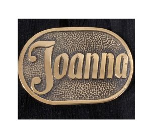 70s ''Joanna'' Solid Brass BTS Belt Buckle 