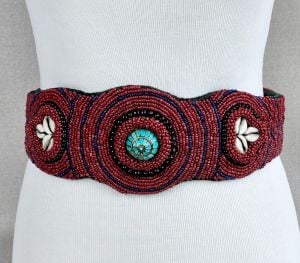 Vintage Handmade Southwestern Style Beaded Belt