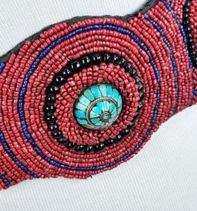 Vintage Handmade Southwestern Style Beaded Belt - Fashionconservatory.com