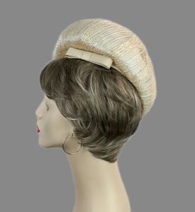 Vintage 60s Cream Bubble Crown Beret Hat by Coronet - Fashionconservatory.com