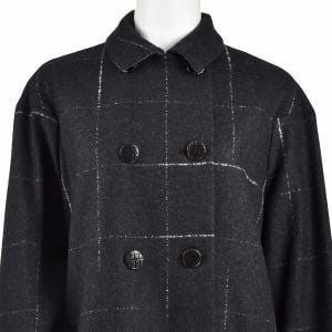 BILL BLASS Vintage 90s Demi-Couture Charcoal Gray Wool Walking Coat SZ 6 NWOT - Fashionconservatory.com