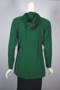 Emmanuelle Khanh 90s hooded top tunic green wool jersey - Fashionconservatory.com