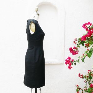 1960s Black, Sleeveless, Sheath Dress, XS - Fashionconservatory.com