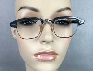 1950s Deadstock Gray Browline Eyeglass Frames, G-Man Style - Fashionconservatory.com