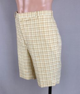 Vintage 60s Brown Plaid Mens Bermuda Golf Shorts by Botany, Sz 36 - Fashionconservatory.com