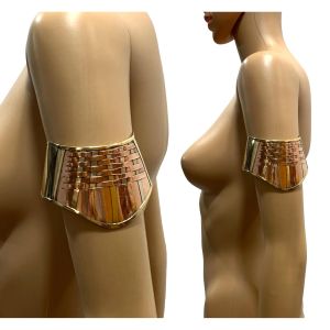 Vintage Wide Copper & Brass Arm Cuff Bracelet  - Fashionconservatory.com