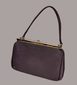 Vintage 1950s Brown Pleated Handbag by Coblentz