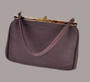 Vintage 1950s Brown Pleated Handbag by Coblentz - Fashionconservatory.com