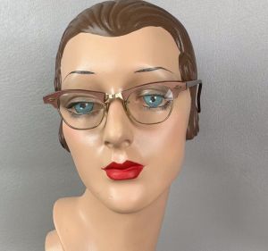 50s Bronze and Gold Browline Artcraft Eyeglasses, Small - Fashionconservatory.com