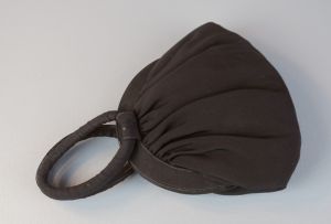1950s Dark Brown Faille Pouch Style Handbag  - Fashionconservatory.com