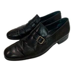 80s Men's Black Leather Buckle Loafers Switzerland | 9 - Fashionconservatory.com