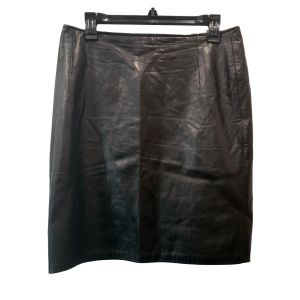 80s Luxe Black Leather Skirt | Above Knee | W 31''