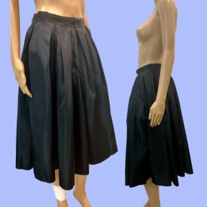 50s Black Taffeta Circle Skirt