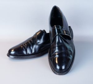 Size 10D Mens Black Monk Strap Shoes by Royal Imperial Florsheim, 