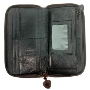 Brighton Oxblood & Black Faux Croc Leather Clutch Wallet with Silver  - Fashionconservatory.com