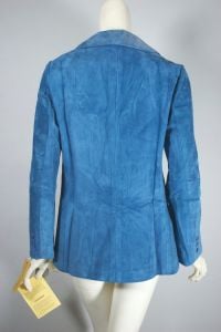 Light blue suede jacket 1970s Anne Klein blazer deadstock - Fashionconservatory.com