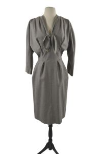 1950s/1960s Gray Day Dress with Pencil Skirt, Needs TLC - Fashionconservatory.com
