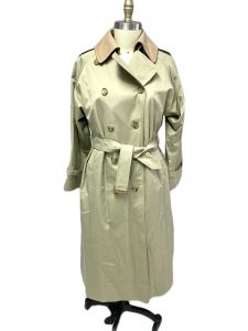 Vintage NOS  Burberrys Size 12 Nova Check London Wool Lined Trench Coat Beige Classic Women's