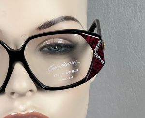 80s Deadstock Carlo Capucci Rhinestone Eyeglass Frames - Fashionconservatory.com